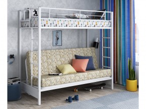 Двухъярусная кровать с диваном Мадлен белая-пифагор в Мегионе - megion.magazinmebel.ru | фото