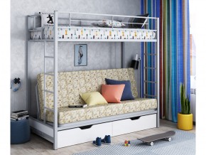 Двухъярусная кровать с диваном Мадлен ЯЯ Серый-пифагор в Мегионе - megion.magazinmebel.ru | фото