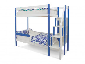 Двухъярусная кровать Svogen с бортиком синий-белый в Мегионе - megion.magazinmebel.ru | фото