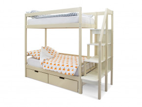 Двухъярусная кровать Svogen с ящиками бежевый в Мегионе - megion.magazinmebel.ru | фото