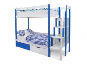 Двухъярусная кровать Svogen с ящиками сине-белый в Мегионе - megion.magazinmebel.ru | фото