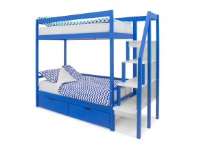 Двухъярусная кровать Svogen с ящиками синий в Мегионе - megion.magazinmebel.ru | фото