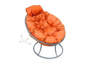 Кресло Папасан мини пружинка без ротанга оранжевая подушка в Мегионе - megion.magazinmebel.ru | фото