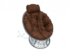 Кресло Папасан мини пружинка с ротангом коричневая подушка в Мегионе - megion.magazinmebel.ru | фото