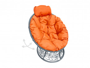 Кресло Папасан мини пружинка с ротангом оранжевая подушка в Мегионе - megion.magazinmebel.ru | фото