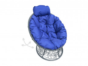 Кресло Папасан мини пружинка с ротангом синяя подушка в Мегионе - megion.magazinmebel.ru | фото