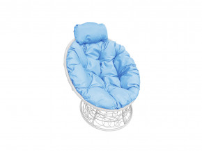 Кресло Папасан мини с ротангом голубая подушка в Мегионе - megion.magazinmebel.ru | фото