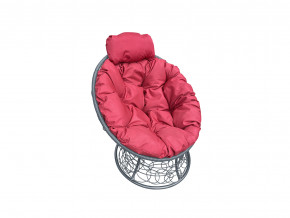 Кресло Папасан мини с ротангом красная подушка в Мегионе - megion.magazinmebel.ru | фото