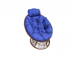 Кресло Папасан мини с ротангом синяя подушка в Мегионе - megion.magazinmebel.ru | фото