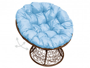Кресло Папасан пружинка с ротангом голубая подушка в Мегионе - megion.magazinmebel.ru | фото