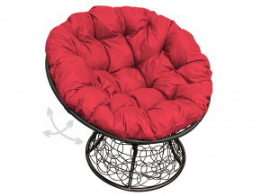 Кресло Папасан пружинка с ротангом красная подушка в Мегионе - megion.magazinmebel.ru | фото
