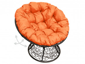 Кресло Папасан пружинка с ротангом оранжевая подушка в Мегионе - megion.magazinmebel.ru | фото