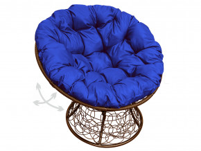 Кресло Папасан пружинка с ротангом синяя подушка в Мегионе - megion.magazinmebel.ru | фото