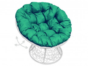 Кресло Папасан пружинка с ротангом зелёная подушка в Мегионе - megion.magazinmebel.ru | фото