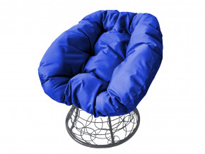 Кресло Пончик с ротангом синяя подушка в Мегионе - megion.magazinmebel.ru | фото