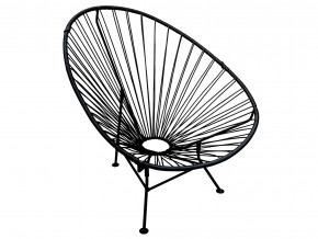 Кресло Ракушка с ротангом чёрный в Мегионе - megion.magazinmebel.ru | фото - изображение 1