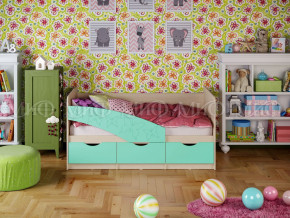 Кровать Бабочки 1600 Бирюза матовая в Мегионе - megion.magazinmebel.ru | фото