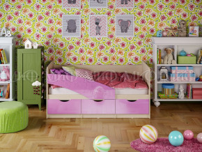 Кровать Бабочки 1600 Сиреневый металлик в Мегионе - megion.magazinmebel.ru | фото