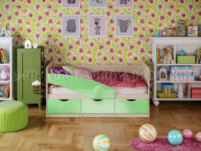 Кровать Бабочки 1800 Салатовый металлик в Мегионе - megion.magazinmebel.ru | фото