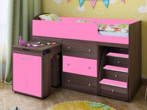 Кровать чердак Малыш 80х180 бодега-розовый в Мегионе - megion.magazinmebel.ru | фото