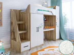 Кровать чердак Тея с пеналом с фасадом для рисования феритейл в Мегионе - megion.magazinmebel.ru | фото - изображение 1