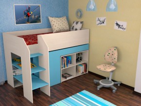 Кровать чердак Теремок 2 Голубой в Мегионе - megion.magazinmebel.ru | фото