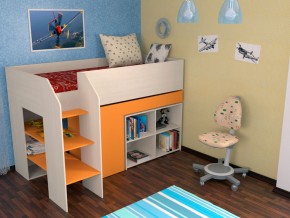 Кровать чердак Теремок 2 Оранжевый в Мегионе - megion.magazinmebel.ru | фото