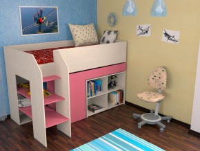 Кровать чердак Теремок 2 Розовый в Мегионе - megion.magazinmebel.ru | фото