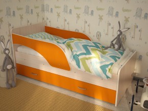 Кровать детская Максимка млечный дуб-оранж в Мегионе - megion.magazinmebel.ru | фото