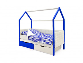 Кровать-домик мягкий Svogen с ящиками сине-белый в Мегионе - megion.magazinmebel.ru | фото