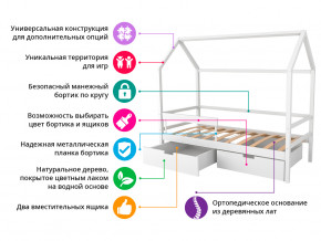 Кровать-домик Svogen с ящиками и бортиком белый в Мегионе - megion.magazinmebel.ru | фото - изображение 7