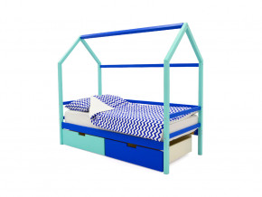 Кровать-домик Svogen с ящиками мятно-синий в Мегионе - megion.magazinmebel.ru | фото