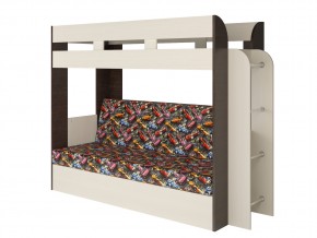 Кровать двухъярусная Карамель 75 венге ткань машинки в Мегионе - megion.magazinmebel.ru | фото