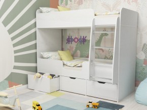 Кровать двухъярусная Малыш двойняшка белый в Мегионе - megion.magazinmebel.ru | фото - изображение 1
