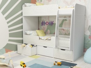 Кровать двухъярусная Малыш двойняшка белый феритейл в Мегионе - megion.magazinmebel.ru | фото