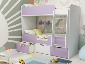 Кровать двухъярусная Малыш двойняшка белый-ирис в Мегионе - megion.magazinmebel.ru | фото
