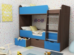 Кровать двухъярусная Малыш двойняшка бодега-голубой в Мегионе - megion.magazinmebel.ru | фото