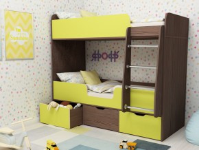 Кровать двухъярусная Малыш двойняшка бодега-лайм в Мегионе - megion.magazinmebel.ru | фото