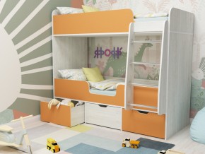 Кровать двухъярусная Малыш двойняшка винтерберг-оранжевый в Мегионе - megion.magazinmebel.ru | фото