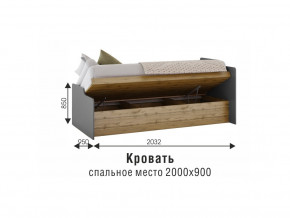 Кровать Харви белый/вотан в Мегионе - megion.magazinmebel.ru | фото - изображение 3