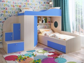 Кровать Кадет 2 Дуб молочный-голубой в Мегионе - megion.magazinmebel.ru | фото