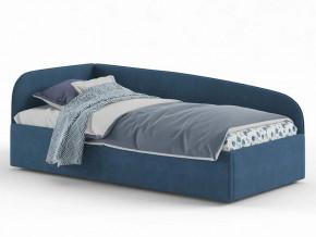 Кровать мягкая Денди на латах рогожка синяя в Мегионе - megion.magazinmebel.ru | фото