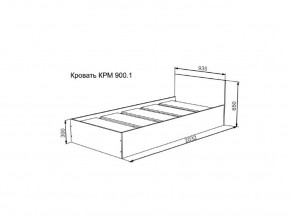 Кровать Мори КРМ 900.1 графит в Мегионе - megion.magazinmebel.ru | фото - изображение 2