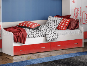 Кровать с ящиками Вега Алфавит Красный в Мегионе - megion.magazinmebel.ru | фото