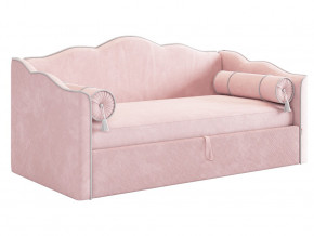 Кровать софа Лея 900 велюр нежно-розовый/галька в Мегионе - megion.magazinmebel.ru | фото