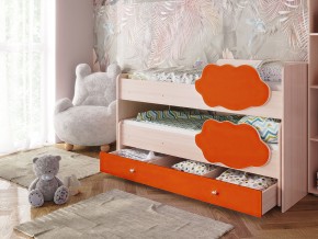 Кровать Соник с ящиком млечный дуб-оранж в Мегионе - megion.magazinmebel.ru | фото