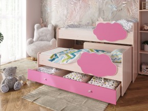 Кровать Соник с ящиком млечный дуб-розовый в Мегионе - megion.magazinmebel.ru | фото