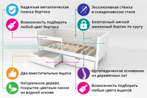 Кровать-тахта Svogen мягкая с ящиками и бортиком с фото белый/барашки в Мегионе - megion.magazinmebel.ru | фото - изображение 2