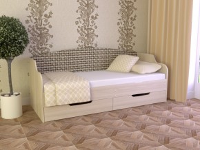 Кровать Юниор Тип 2 Микровелюр-плетенка светлая 800х1600 в Мегионе - megion.magazinmebel.ru | фото