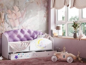 Кровать Звездочка с бортиком Белый-фиолетовый в Мегионе - megion.magazinmebel.ru | фото